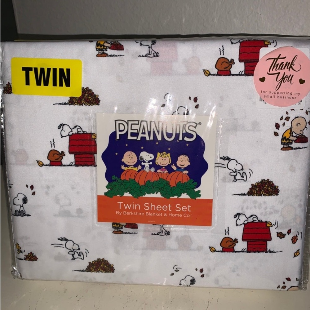 Peanuts Snoopy TWIN Fall Thanksgiving Sheets